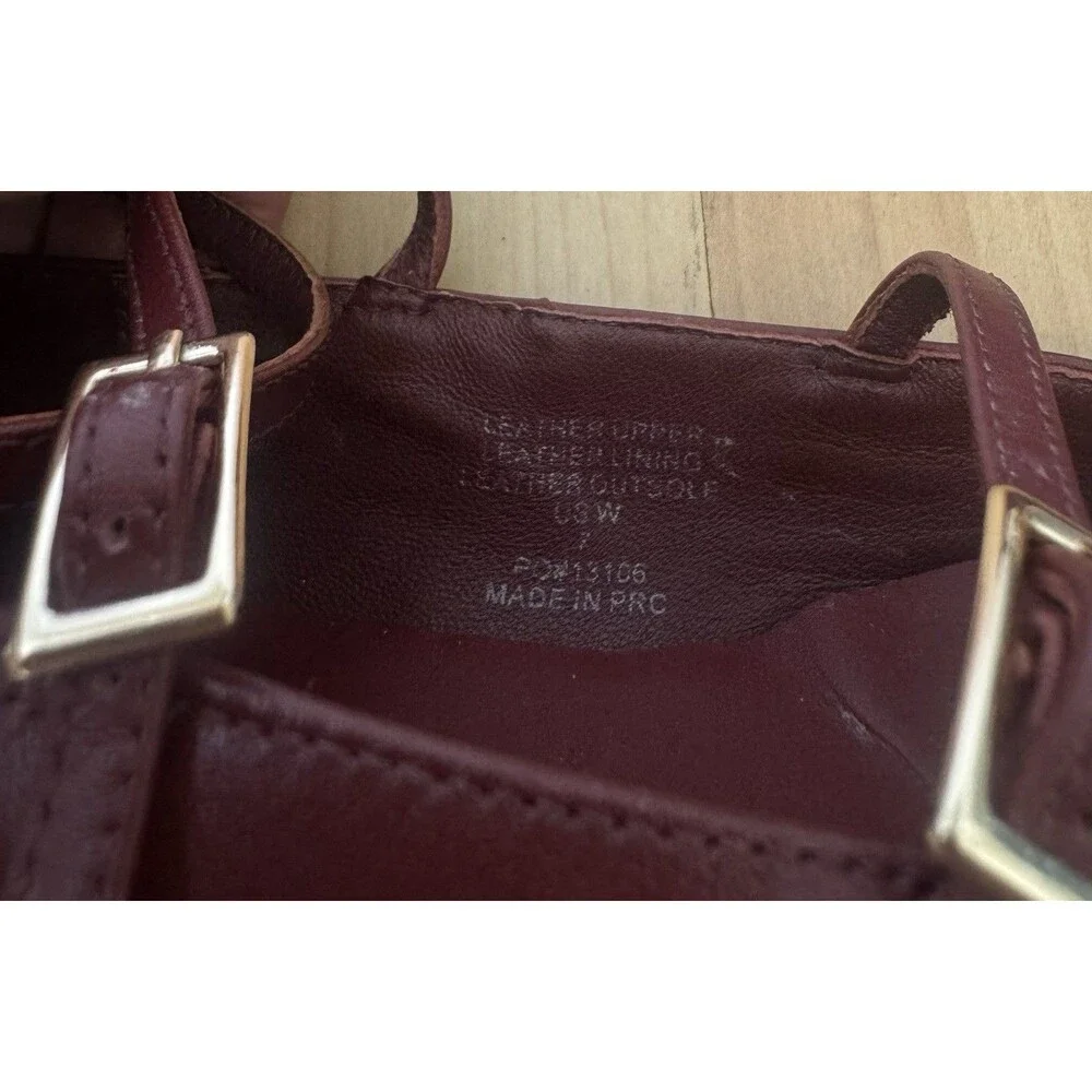 Quince Italian Leather Strappy Ballet Flat Shoes Size 7 Merlot